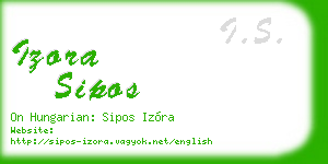 izora sipos business card